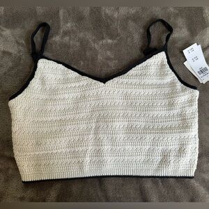 Abercrombie & Fitch Cream Knit Camisole with Black Trim